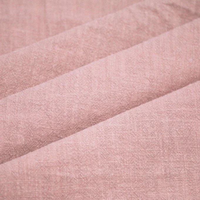 Tkanina Len Stonewashed (Slub Weave) Nagi Różowy Tkanina Len