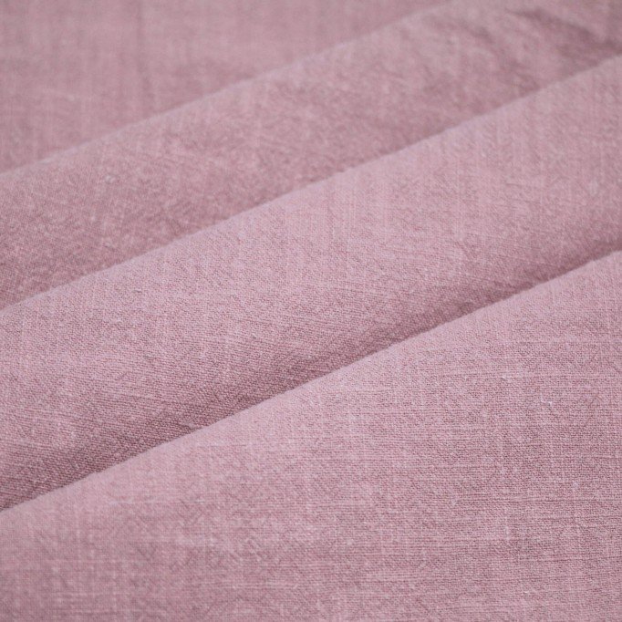Stonewashed Linnen Stof (Slubtextuur) Oud Roze - (Linnen Stoffen)