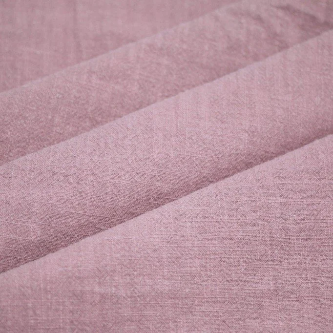 Tkanina Len Stonewashed (Slub Weave) Stary Różowy Tkanina Len