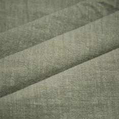 Stonewashed Hørstof (Slub Tekstur) Oliven