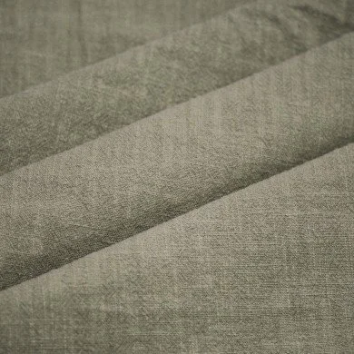 Stonewashed Leinenstoff (Slub Struktur) Olive