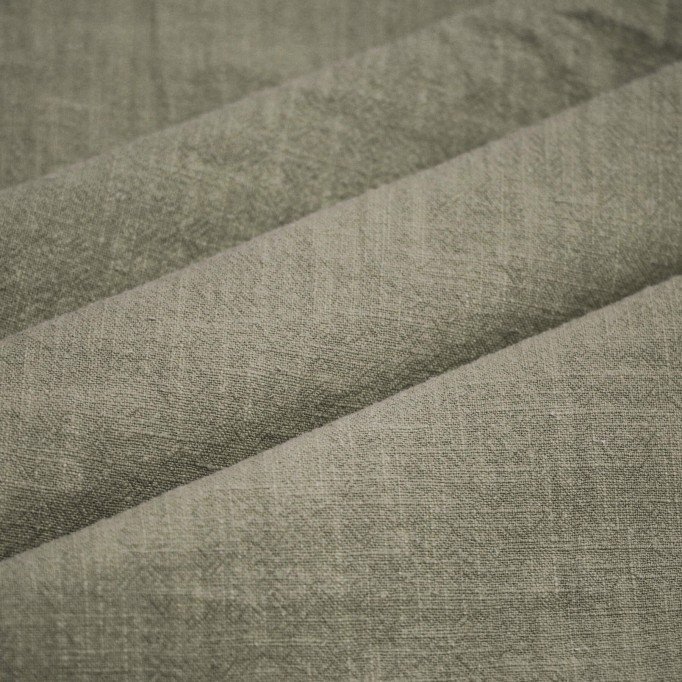 Stonewashed Linen Fabric (Slub Texture) Olive Stonewashed Linen Fabric (Slub Texture) Olive - (Linen Fabrics)