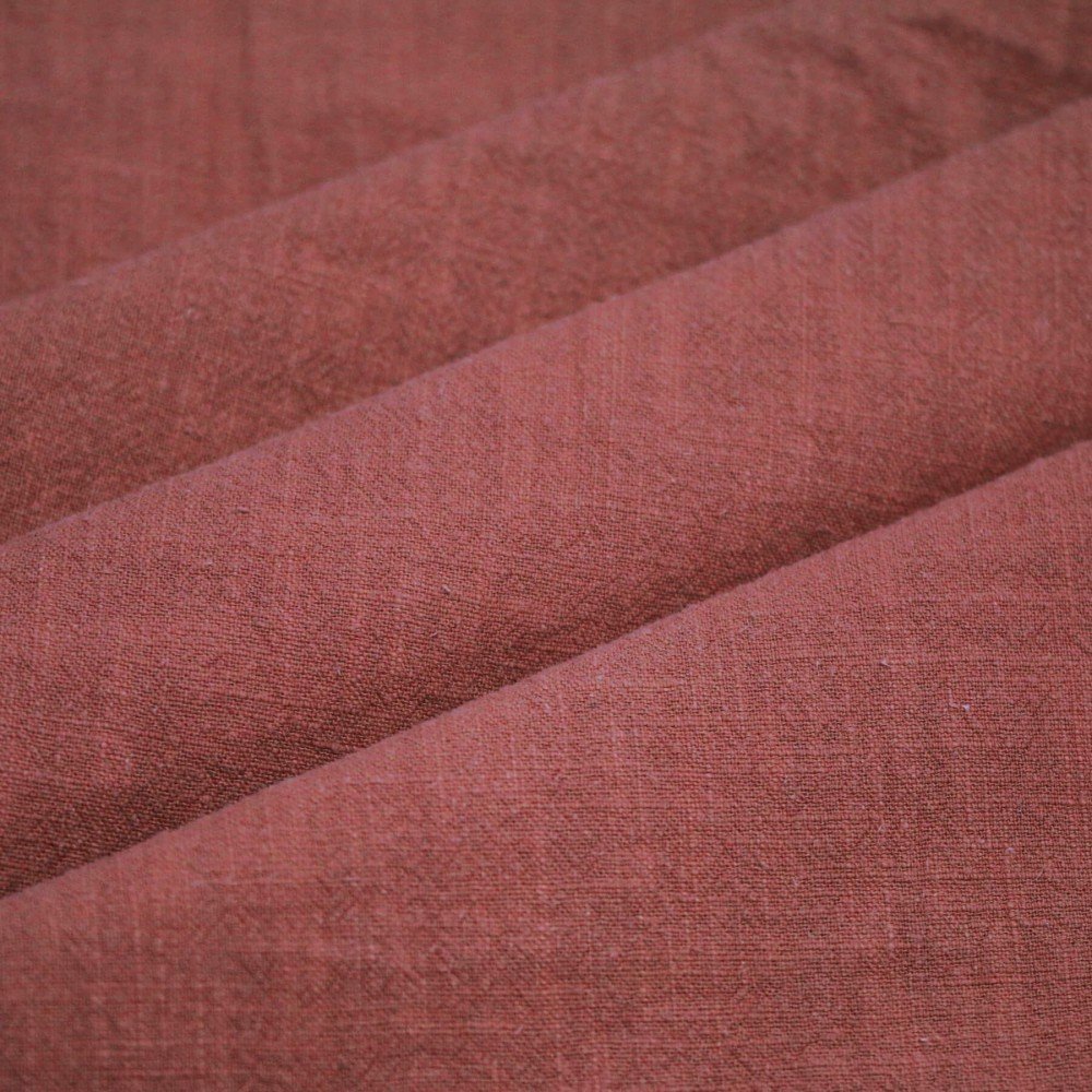 Tessuto Di Lino Stone Washed (Struttura Slub) Ruggine