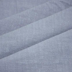 Tkanina Len Stonewashed (Slub Weave) Stalowy Niebieski