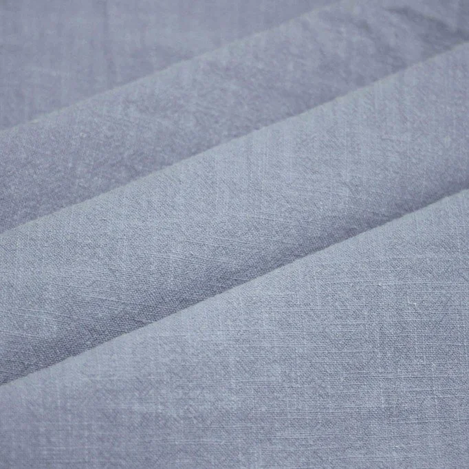 Tkanina Len Stonewashed (Slub Weave) Stalowy Niebieski Tkanina Len