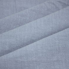 Stonewashed Linnen Stof (Slubtextuur) Staalblauw