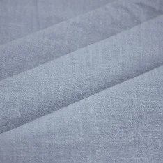 Stonewashed Linen Fabric (Slub Texture) Steel Blue