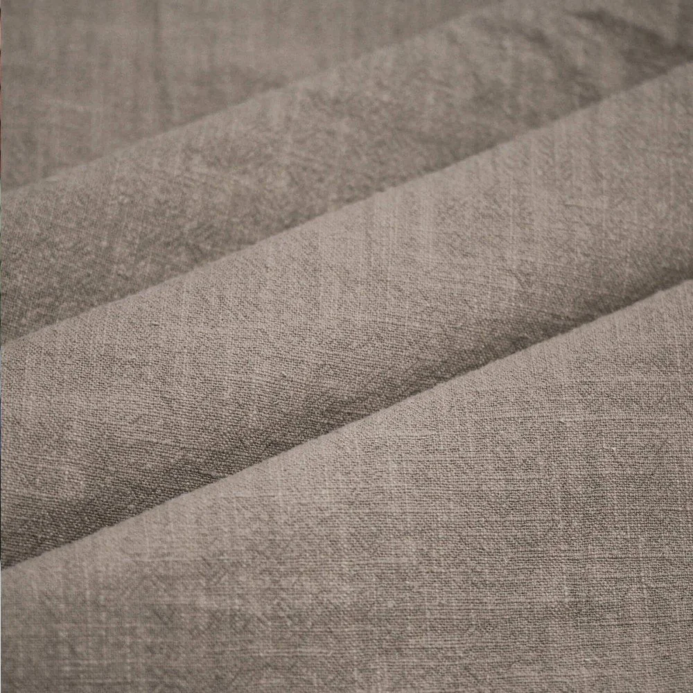 Tessuto Di Lino Stone Washed (Struttura Slub) Taupe
