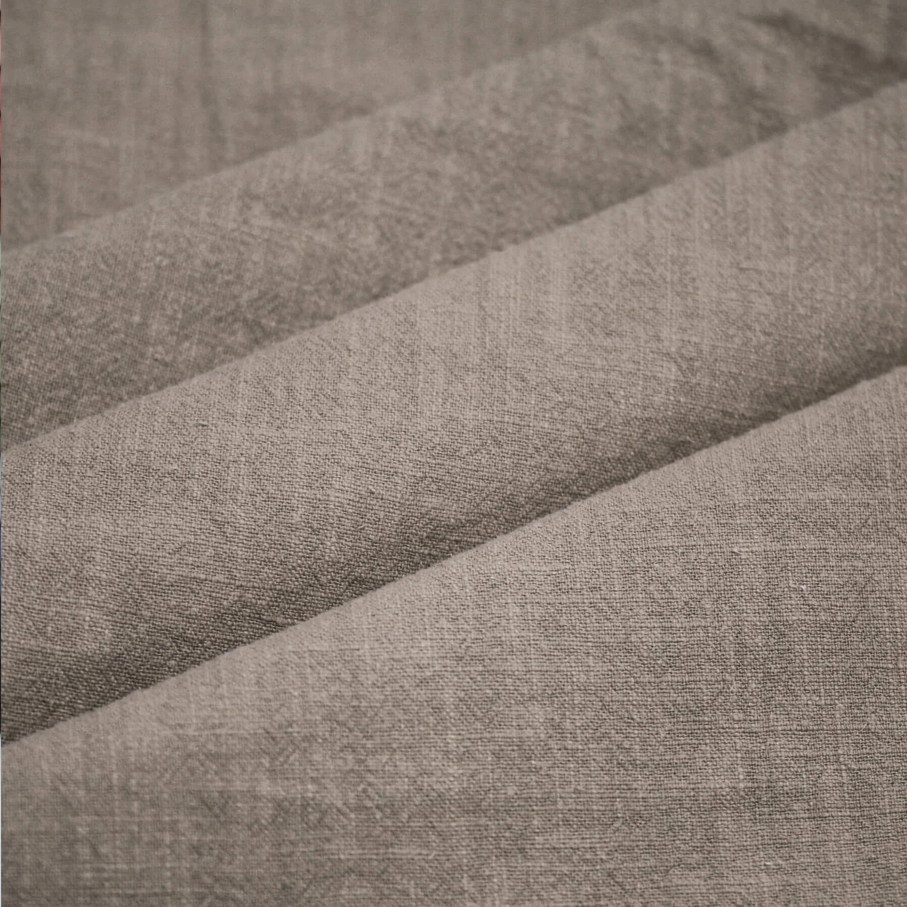 Stonewashed Linnen Stof (Slubtextuur) Taupe