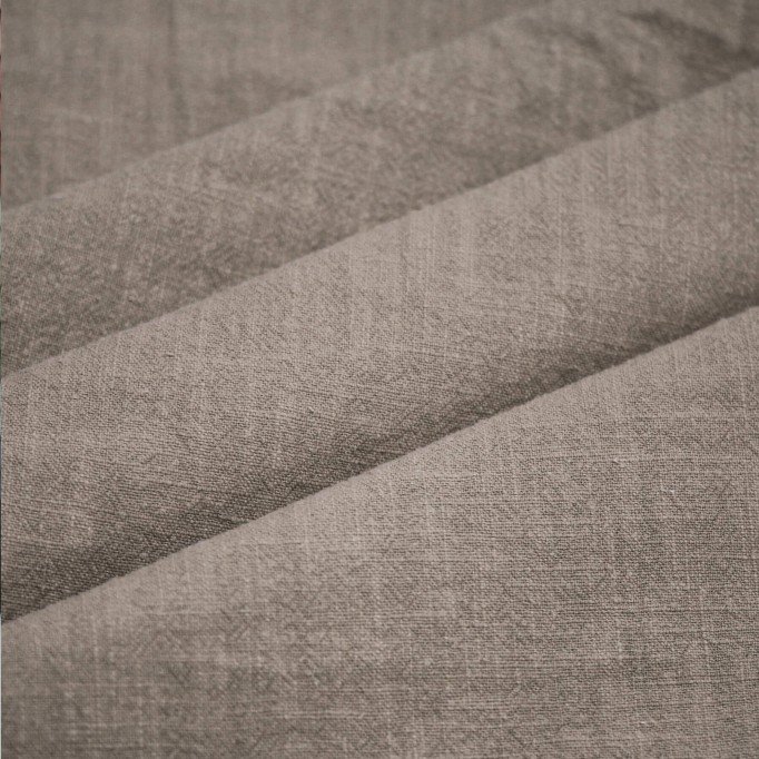 Stonewashed Linnen Stof (Slubtextuur) Taupe - (Linnen Stoffen)