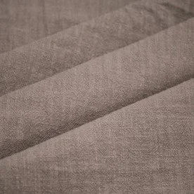 Stonewashed Linen Fabric (Slub Texture) Taupe