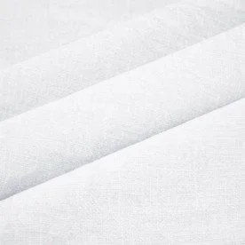 Stonewashed Linen Fabric (Slub Texture) White