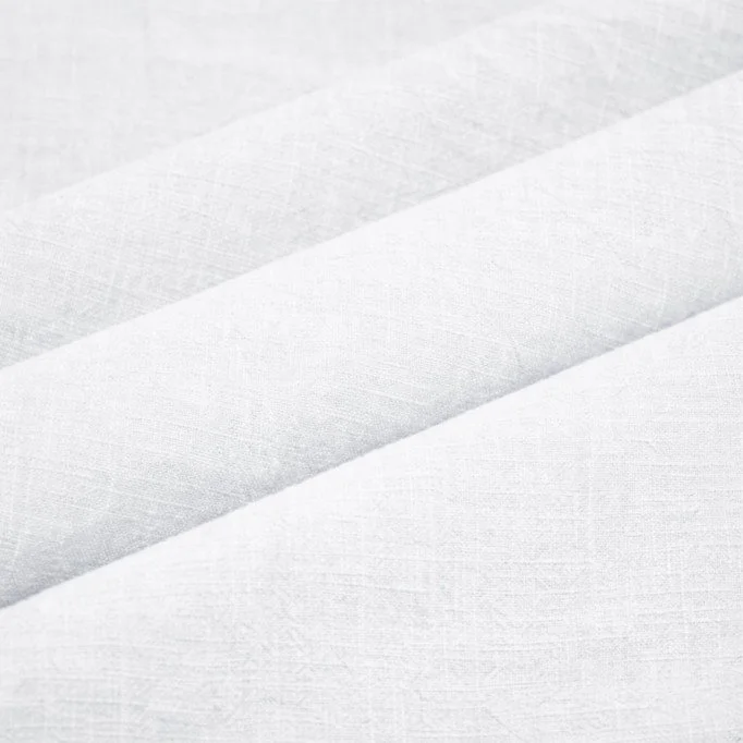 Stonewashed Hørstof (Slub Tekstur) Hvid - (Hørstof)