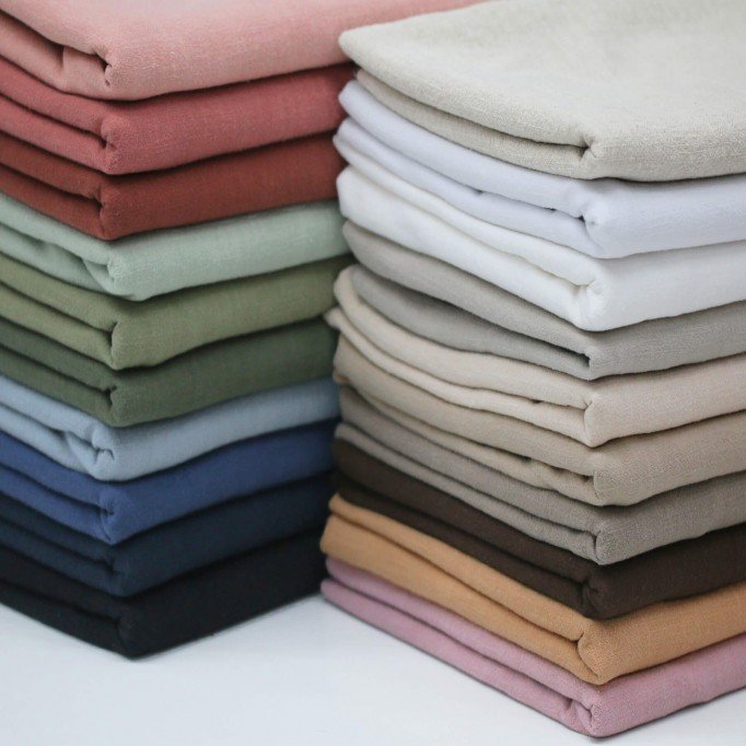 Stonewashed Linnen Stof (Slubtextuur) Donker Beige - (Linnen Stoffen)