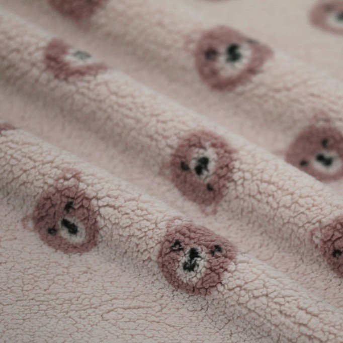 Søde Bjørne Teddy Stof Lys Beige - (Teddy-Bear Stof)