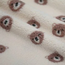 Sweet Bears Teddy Fabric Natural