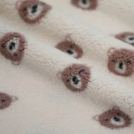 Sweet Bears Teddy Fabric Natural