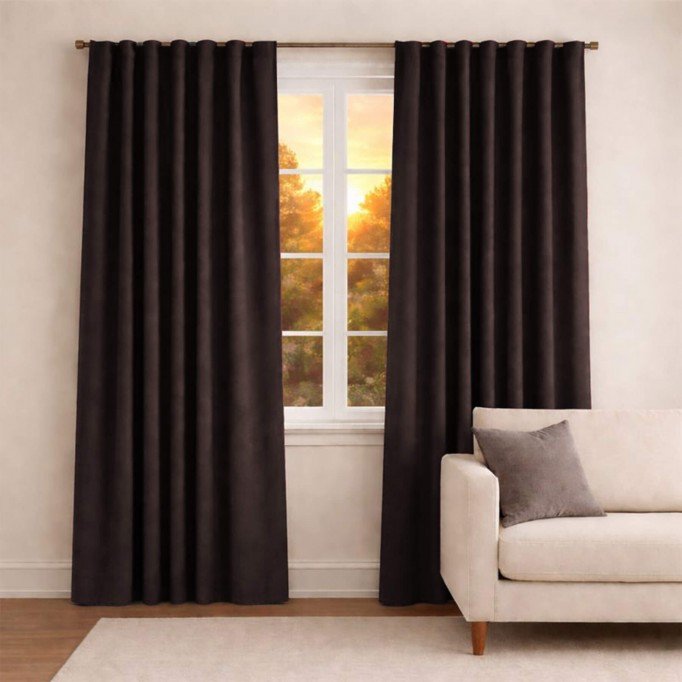 Curtain Fabric (Blackout) Dark Brown Curtain Fabric (Blackout) Dark Brown - (Deco Fabrics)