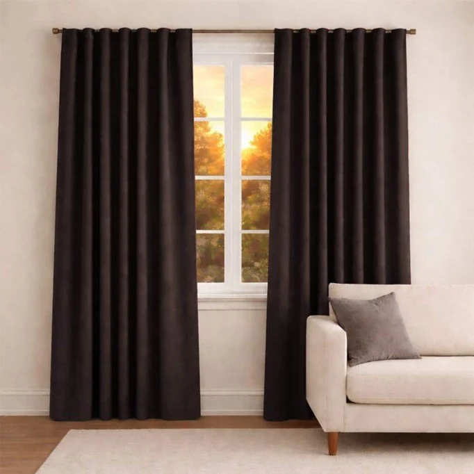 Curtain Fabric (Blackout) Dark Brown - (Deco Fabrics)