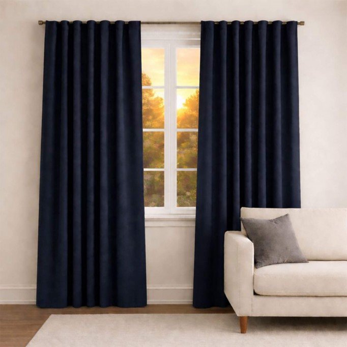 Curtain Fabric (Blackout) Navy Curtain Fabric (Blackout) Navy - (Deco Fabrics)