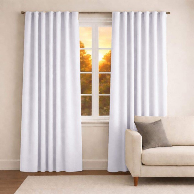 Curtain Fabric (Blackout) White Curtain Fabric (Blackout) White - (Deco Fabrics)