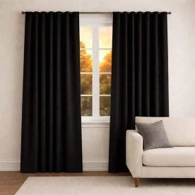 Verduisterende Gordijnstof (Blackout) Zwart Verduisterende Gordijnstof (Blackout) Zwart