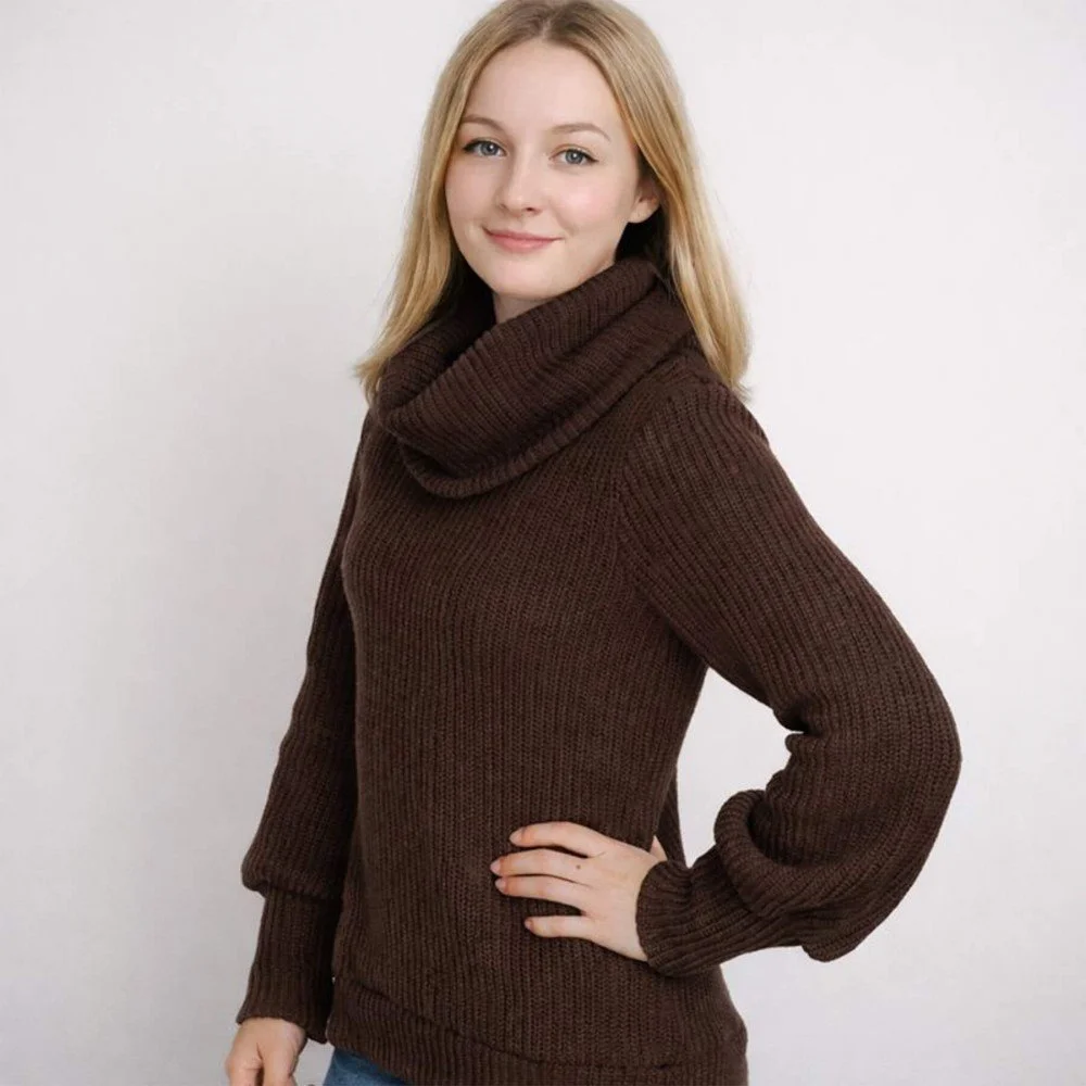 Big Knit Stof Chokolade Brun Big Knit Stof Chokolade Brun