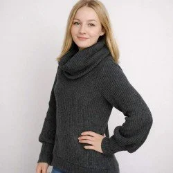 Big Knit Fabric Dark Grey Melange