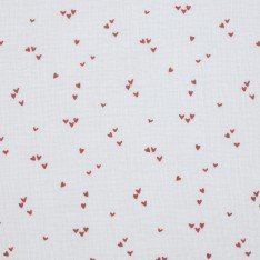 Double Gauze Fabric Printed - Irregular Hearts Ecru