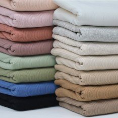 Tissu Maille Tricot Côtelé Irrégulières Noir