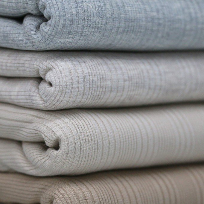 Uregelmæssig Rib Jersey Strikstof Oliven - (Jerseystoffer)