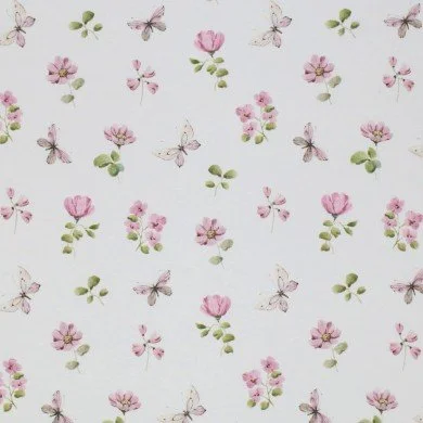 Baumwolljersey Digital - Schmetterlingsgarten Altrosa