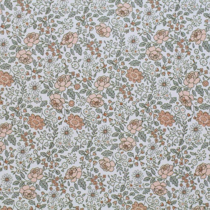 Jersey Katoen Digitale Print - Madeliefjesveld Cacao - (Jersey Katoen Digitale Print)