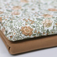 Jersey Katoen Digitale Print - Madeliefjesveld Cacao