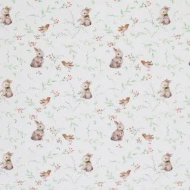 Baumwolljersey Digital - Rotkehlchen Mit Kaninchen