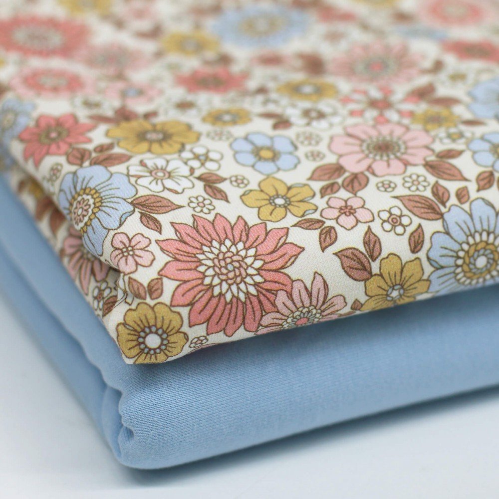 Bomuldjersey Digital Print - Forårs Stjerneblomst