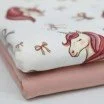 Jersey Coton Impression Numérique - Licorne Avec Nœuds Écru - (Jersey Coton Impression Numérique)
