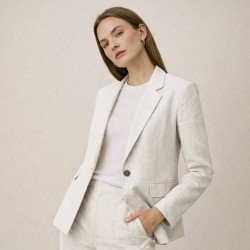 Linen Fabric (Enzymwashed) Ecru