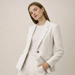 Linen Fabric (Enzymwashed) Ecru