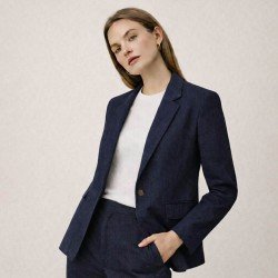 Linen Fabric (Enzymwashed) Navy