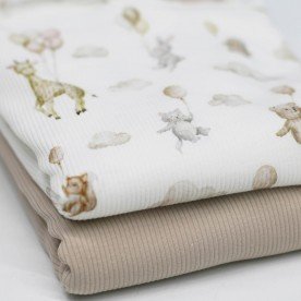 Rippstrick Jersey Stoff - Tiere In Der Luft