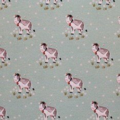 Rib Jersey Stof - Koeien In Weiland