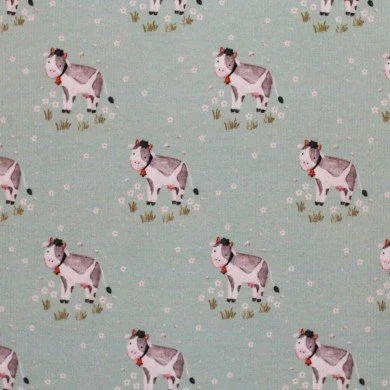 Rib Jersey Strikstof - Køer På Engen