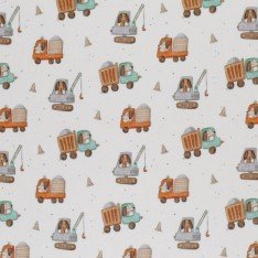 Rib Jersey Stof - Honden Aan Het Werk