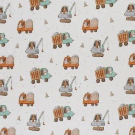 Rib Jersey Stof - Honden Aan Het Werk