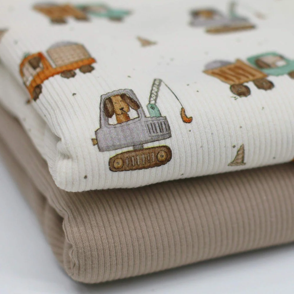 Rib Jersey Stof - Honden Aan Het Werk