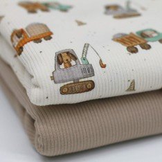 Rib Jersey Stof - Honden Aan Het Werk