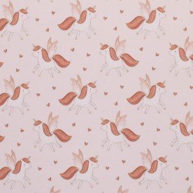 Rib Knit Jersey Fabric - Flying Unicorn