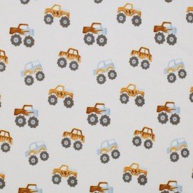 Rib Knit Jersey Fabric - Monster Truck