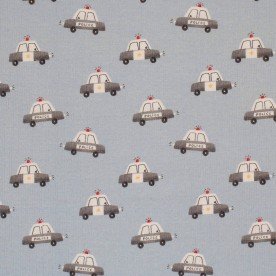 Rippstrick Jersey Stoff - Polizeiwagen